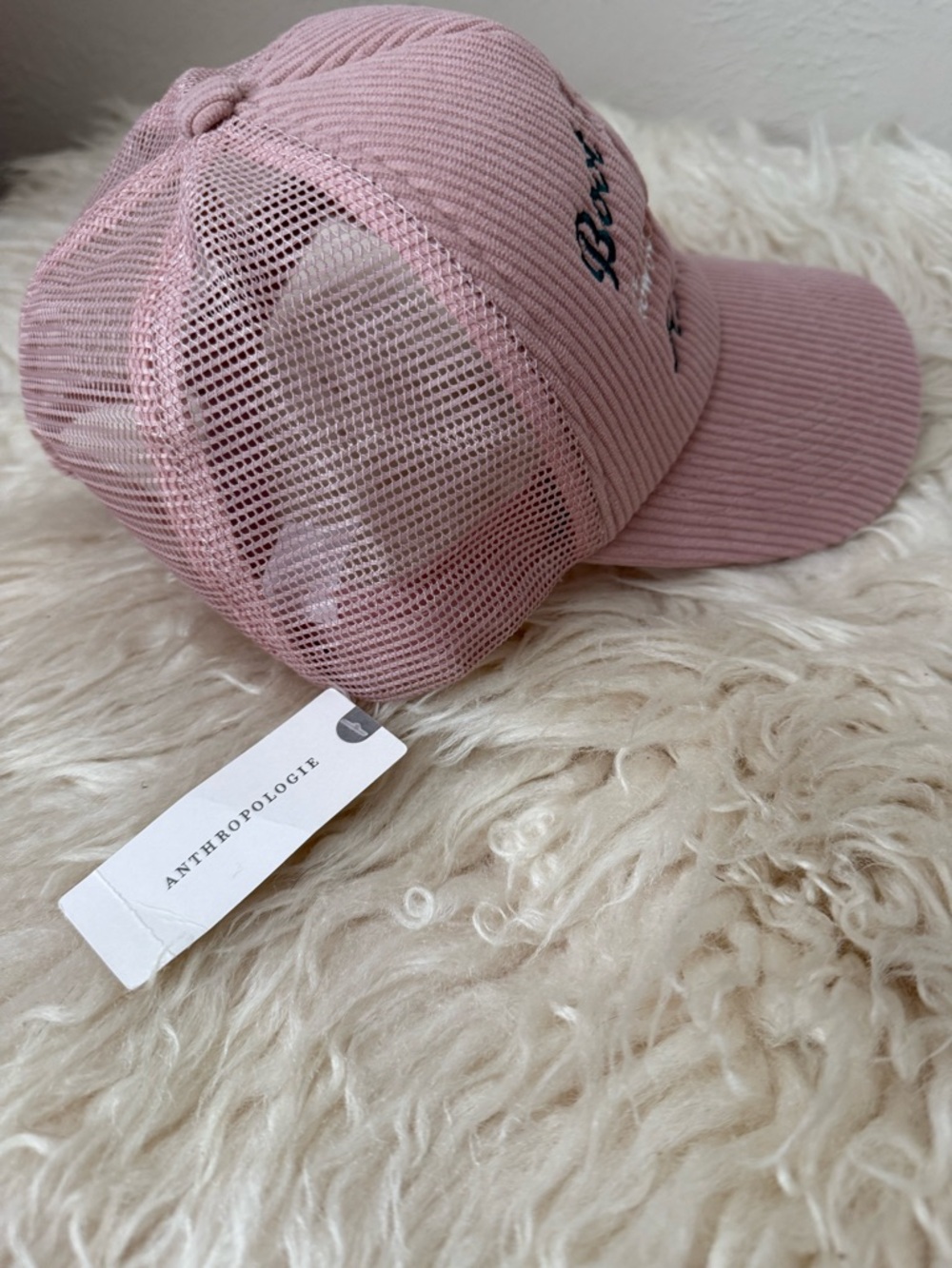 Anthropologie Worn/West Pink Corduroy Trucker Hat - Picture 4 of 7